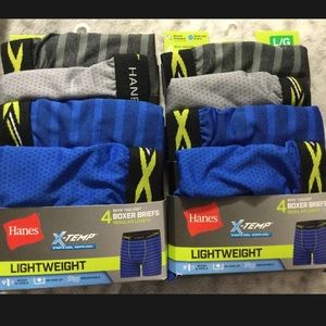 LOT OF 2 Boy's Hanes X-Temp Boxer Briefs Underwear, 4 Pack, Large(14-16)